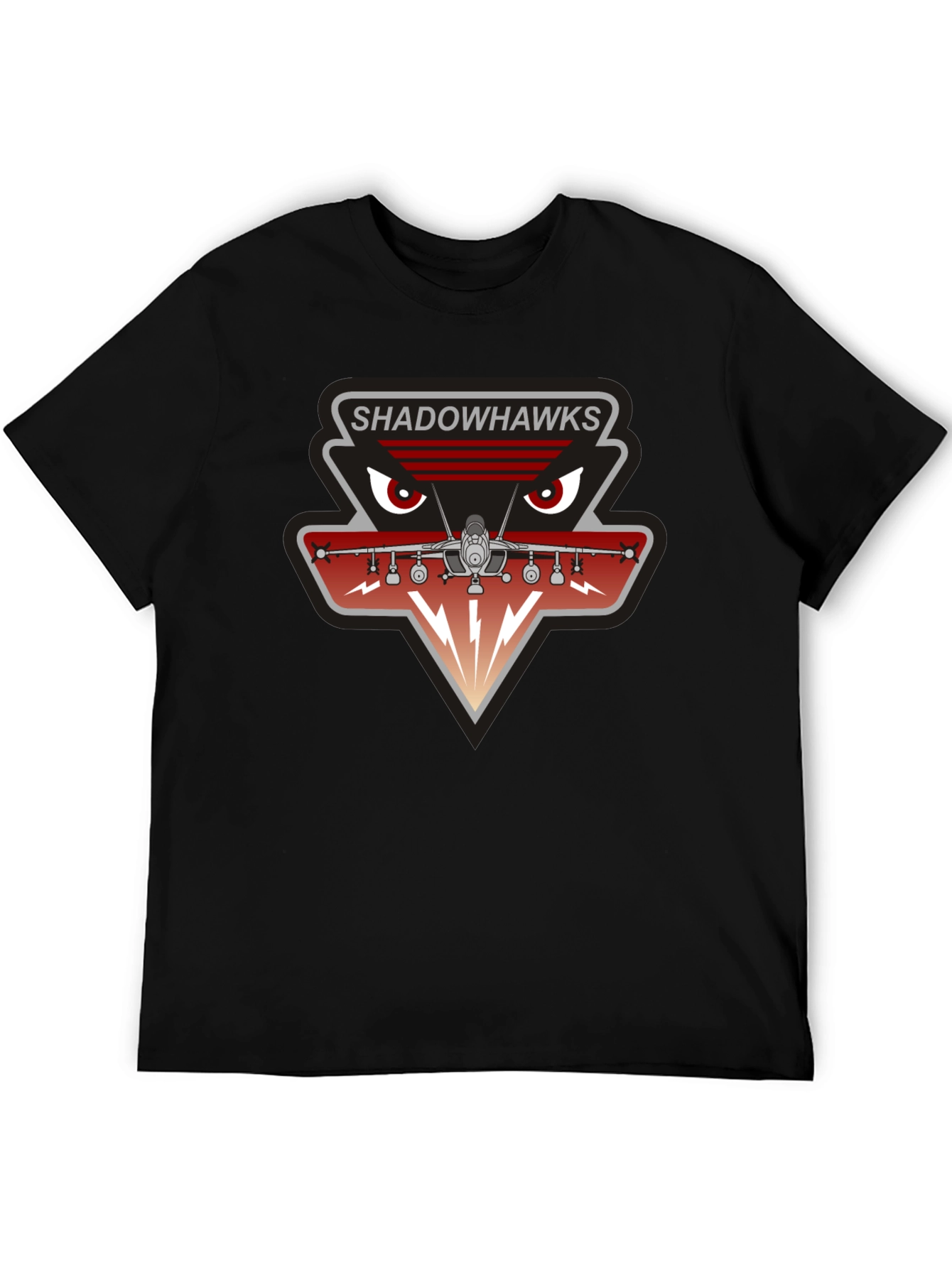 Camiseta Negra Shadowhawks - Diseño Aviación Militar