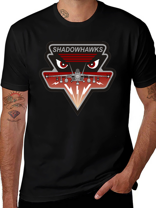 Camiseta Negra Shadowhawks - Diseño Aviación Militar
