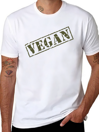 Camiseta Negra Vegan Militar Hombre Algodón