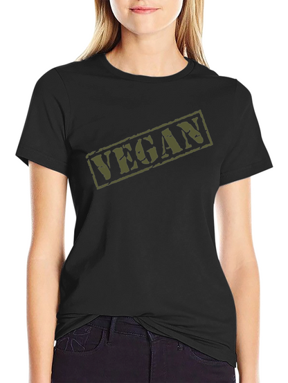 Camiseta Negra Vegan Militar Hombre Algodón