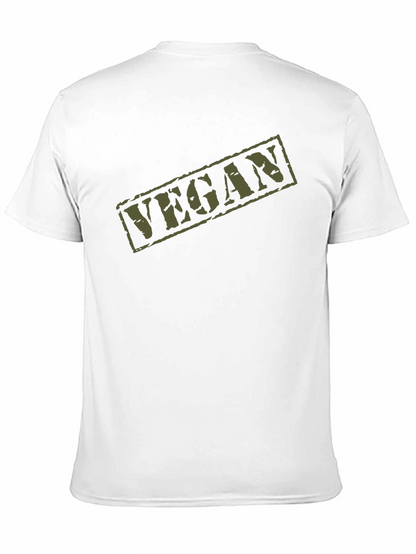 Camiseta Negra Vegan Militar Hombre Algodón
