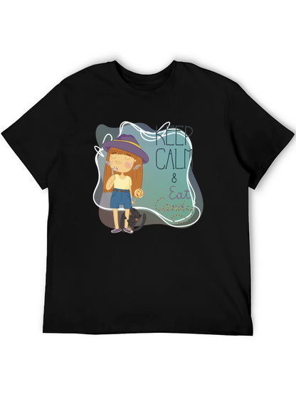 Camiseta Negra Keep Calm & Eat
