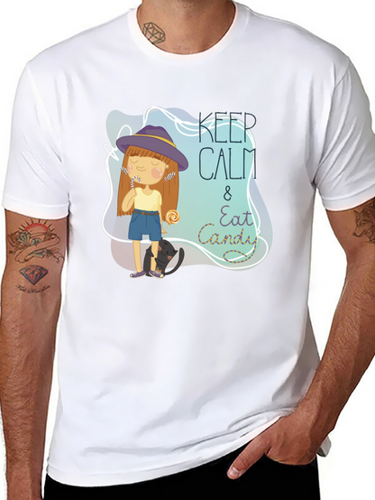Camiseta Negra Keep Calm & Eat