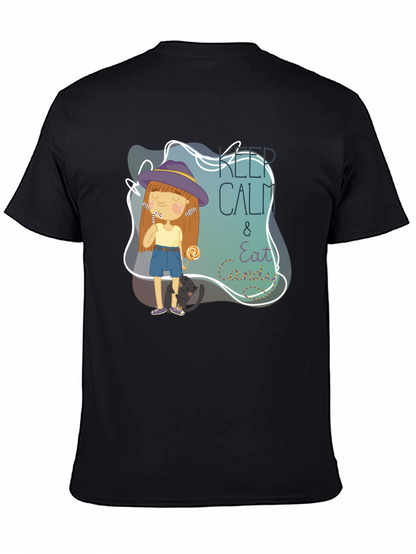 Camiseta Negra Keep Calm & Eat