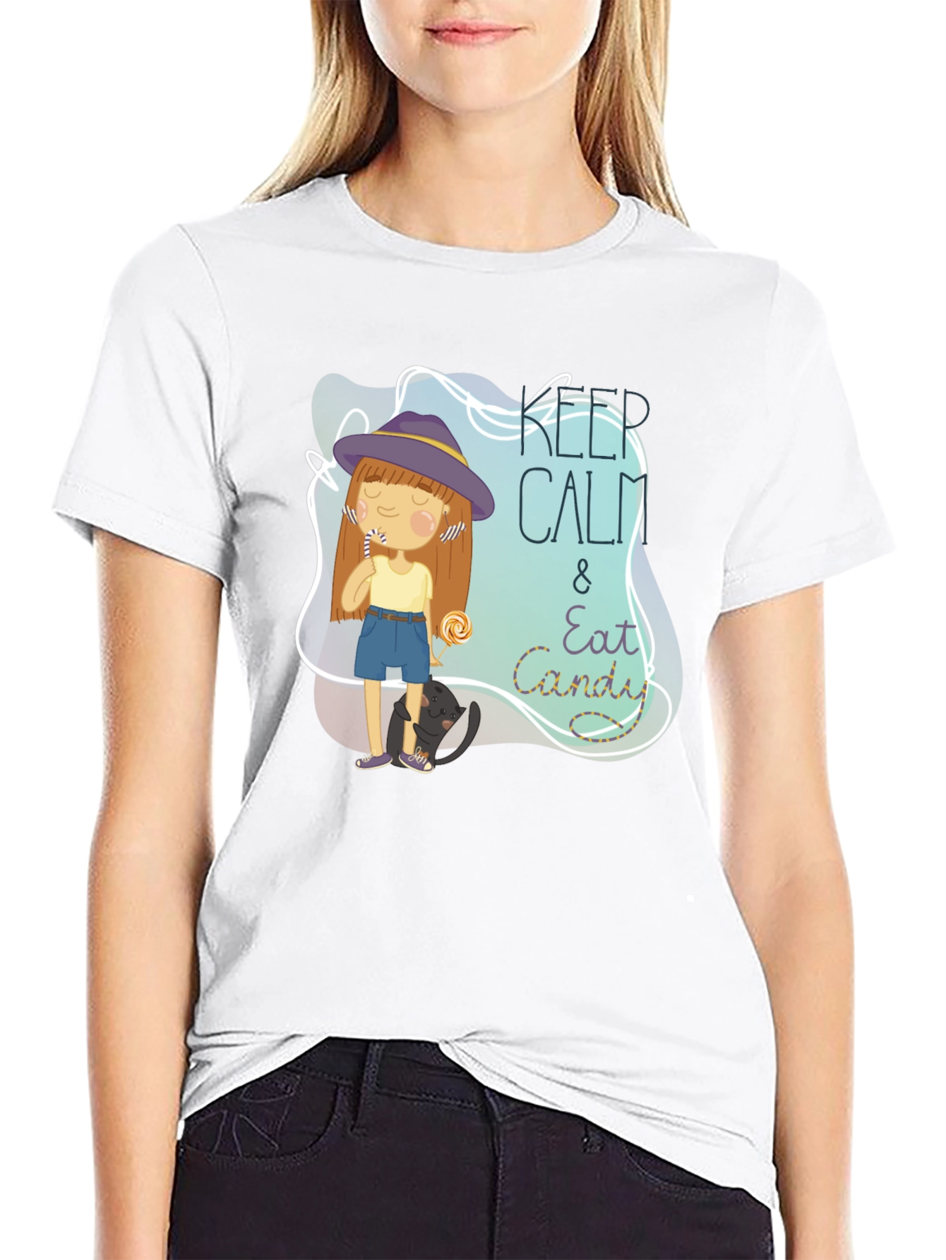 Camiseta Negra Keep Calm & Eat