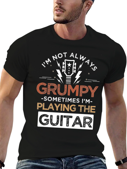 Camiseta Negra con Diseño de Guitarra Grumpy