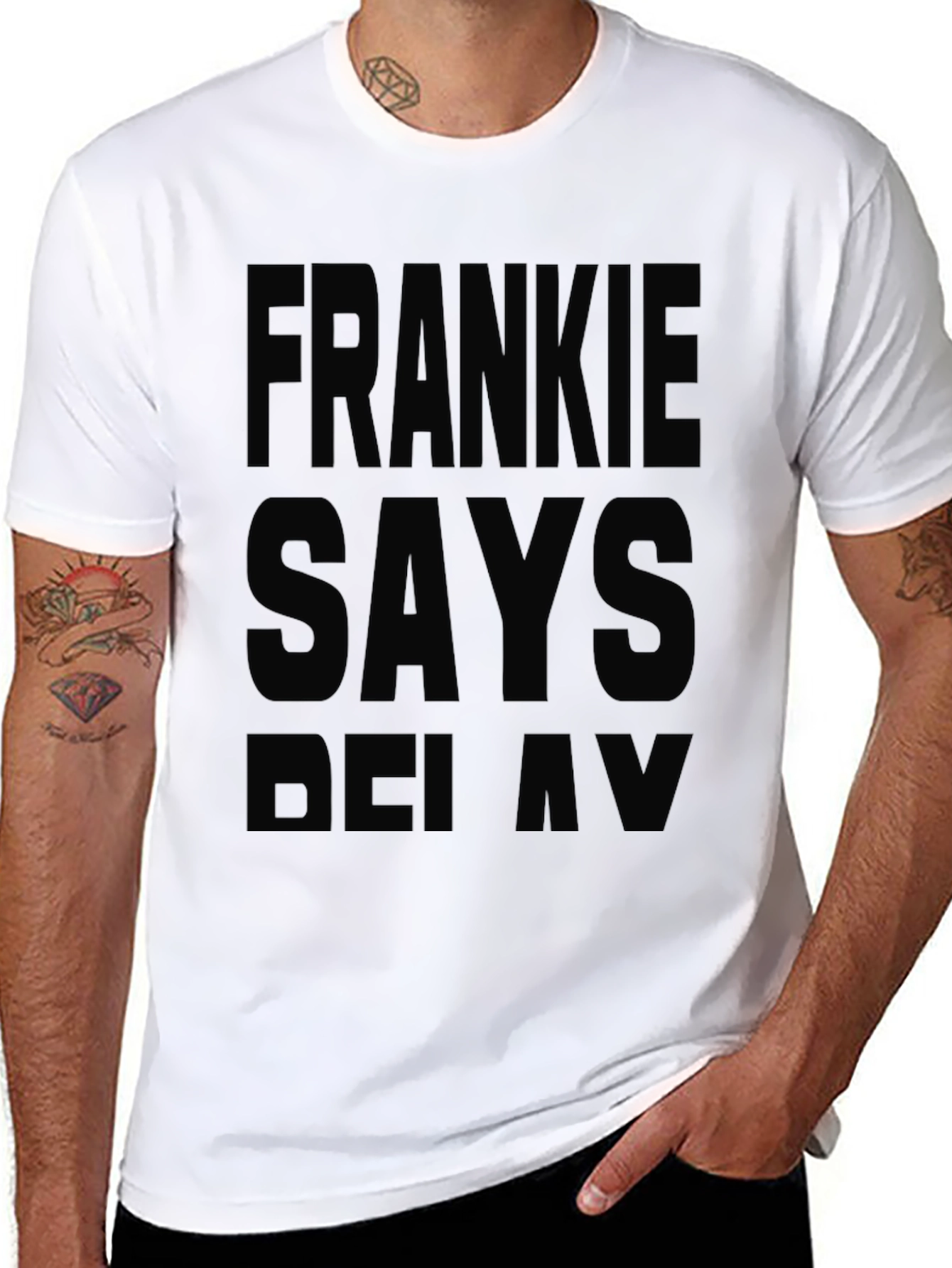 Camiseta Negra Frankie Says Relax - Estilo Casual