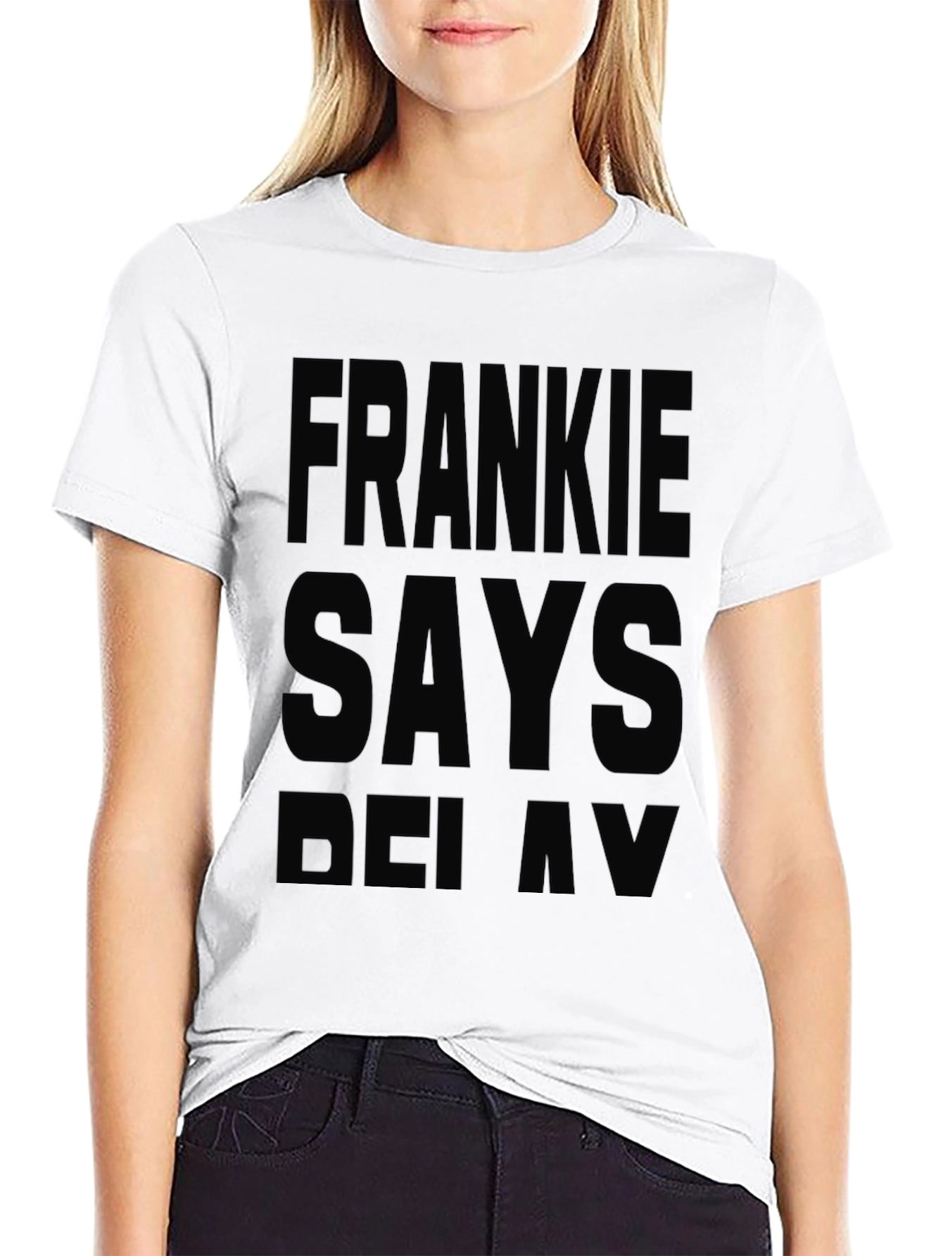 Camiseta Negra Frankie Says Relax - Estilo Casual