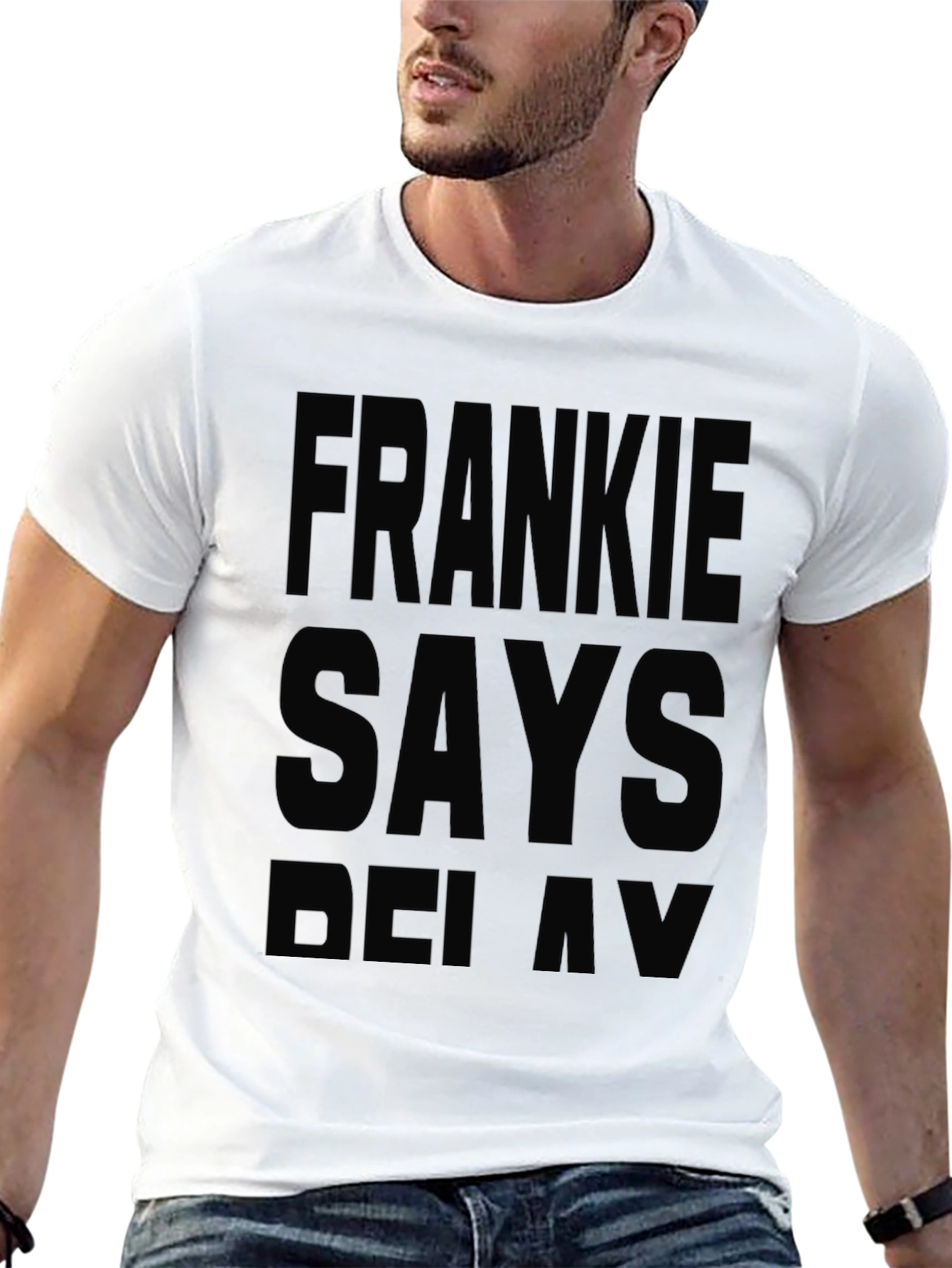 Camiseta Negra Frankie Says Relax - Estilo Casual