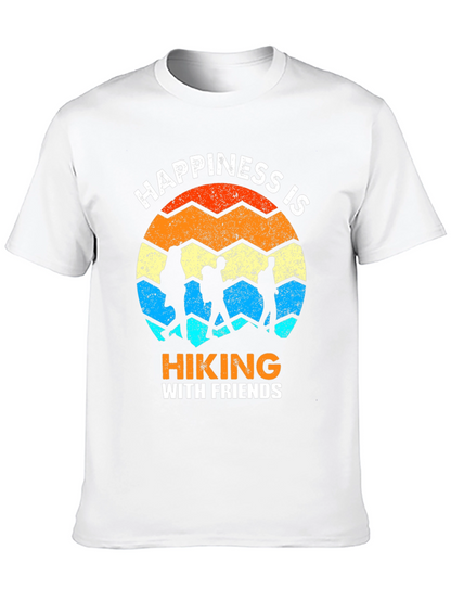 Camiseta Negra Happiness is Hiking with Friends