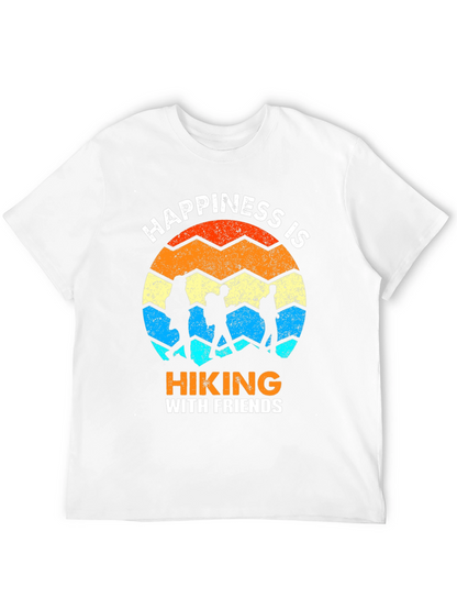 Camiseta Negra Happiness is Hiking with Friends