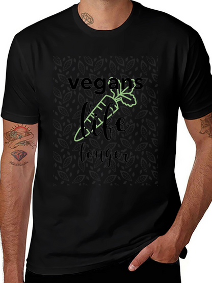 Camiseta Negra Vegana Vida Más Larga