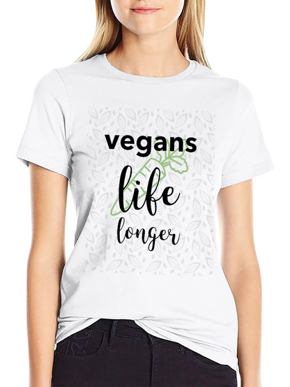 Camiseta Negra Vegana Vida Más Larga
