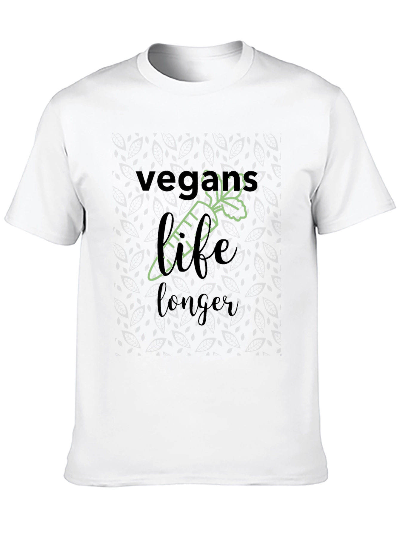 Camiseta Negra Vegana Vida Más Larga