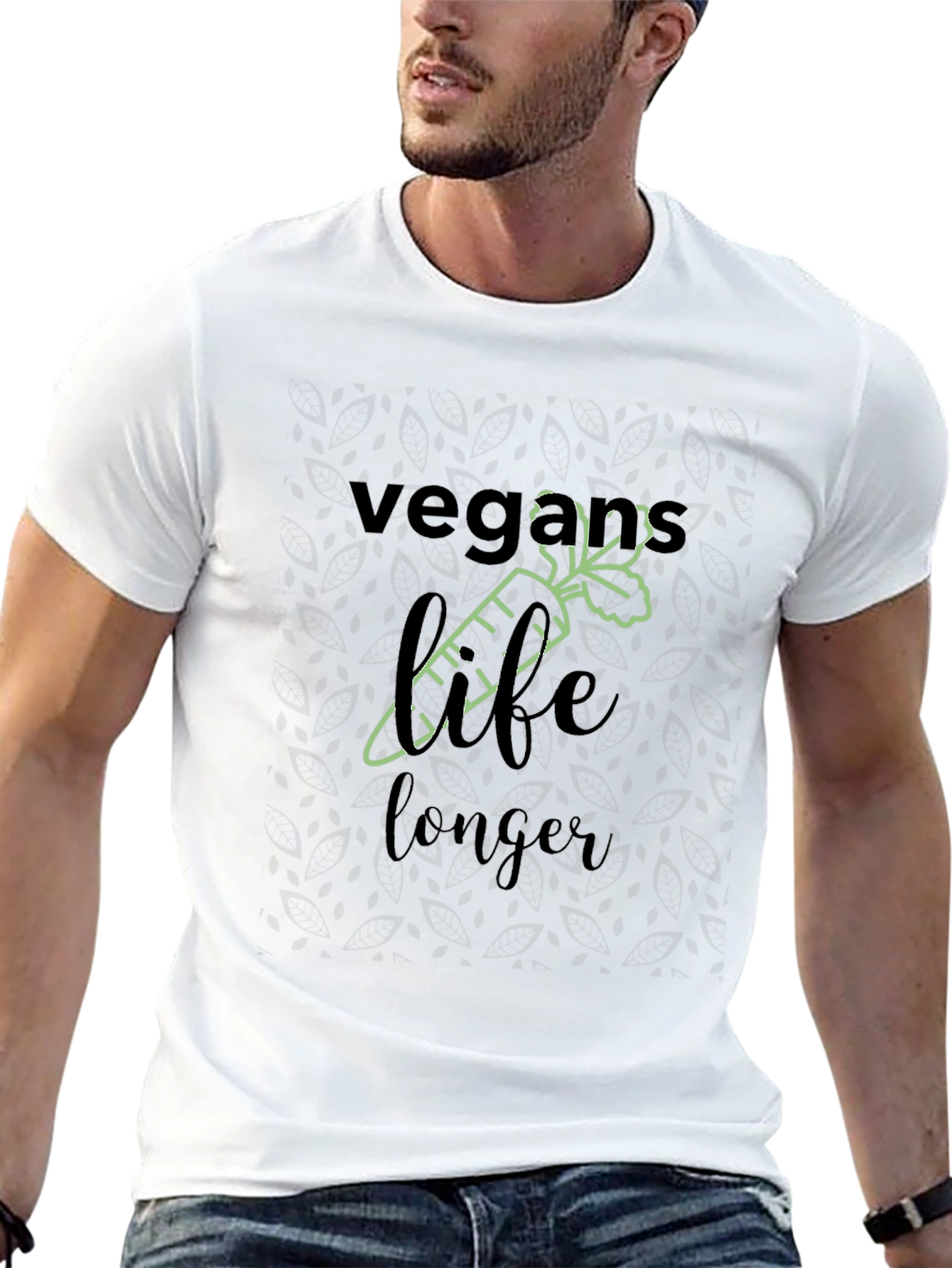 Camiseta Negra Vegana Vida Más Larga