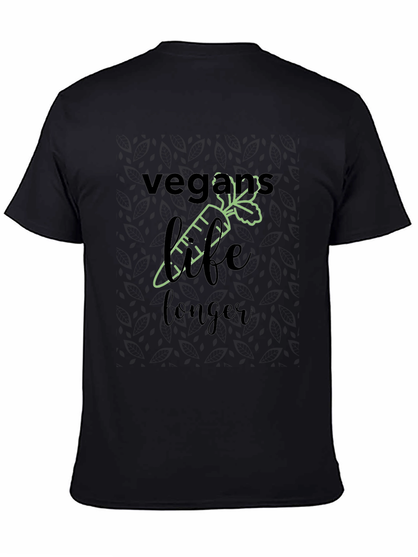 Camiseta Negra Vegana Vida Más Larga