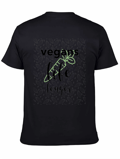 Camiseta Negra Vegana Vida Más Larga