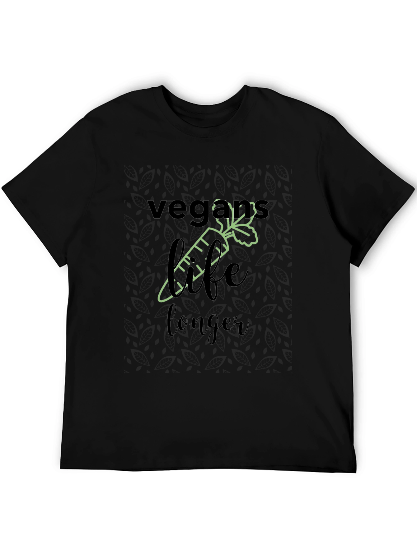 Camiseta Negra Vegana Vida Más Larga