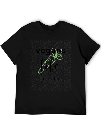 Camiseta Negra Vegana Vida Más Larga