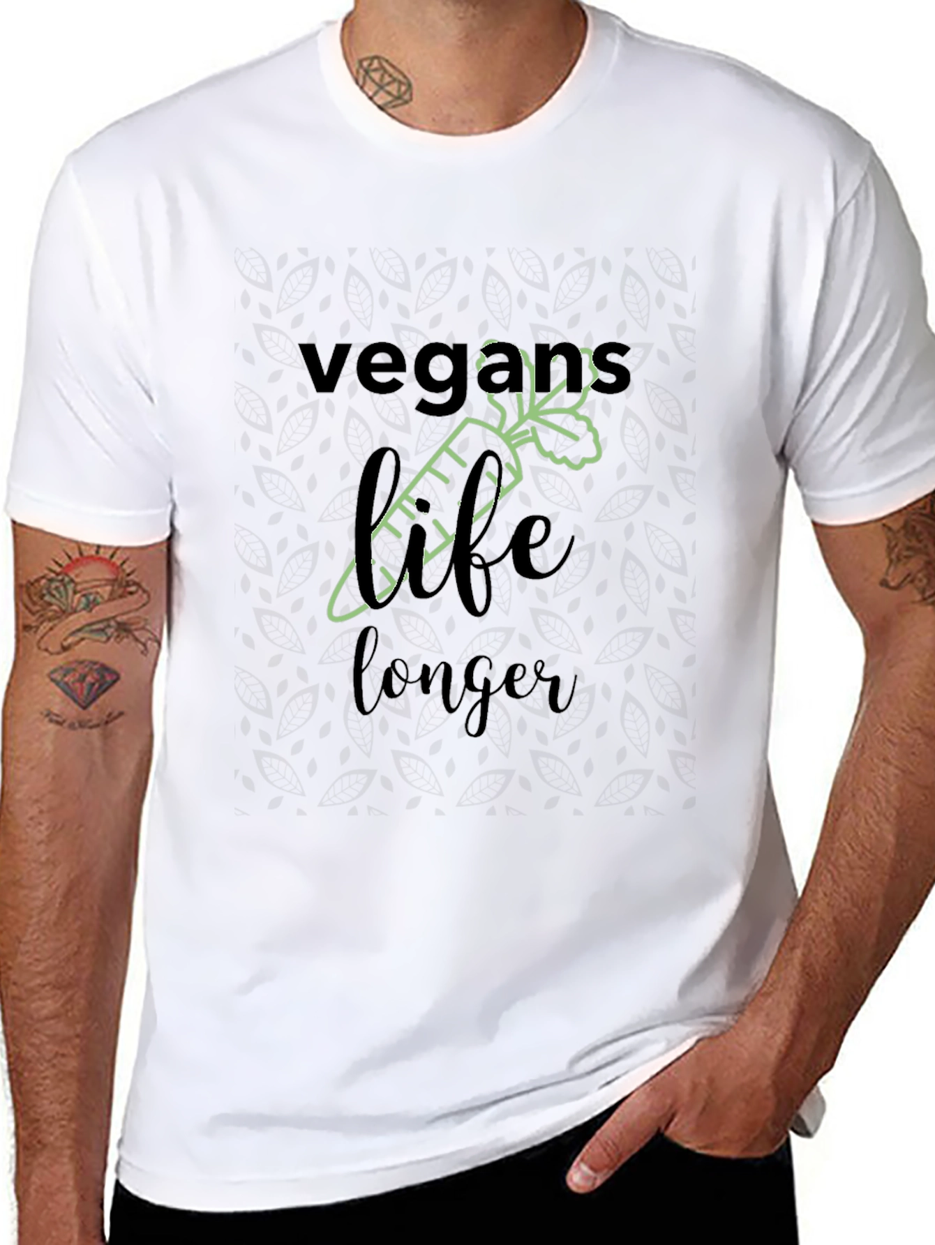 Camiseta Negra Vegana Vida Más Larga