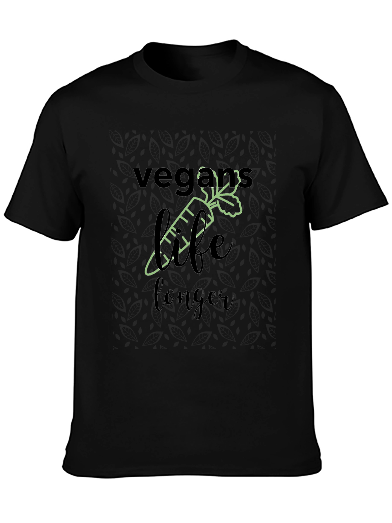 Camiseta Negra Vegana Vida Más Larga