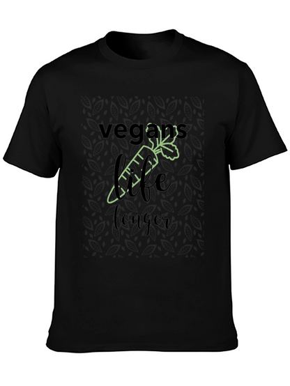 Camiseta Negra Vegana Vida Más Larga