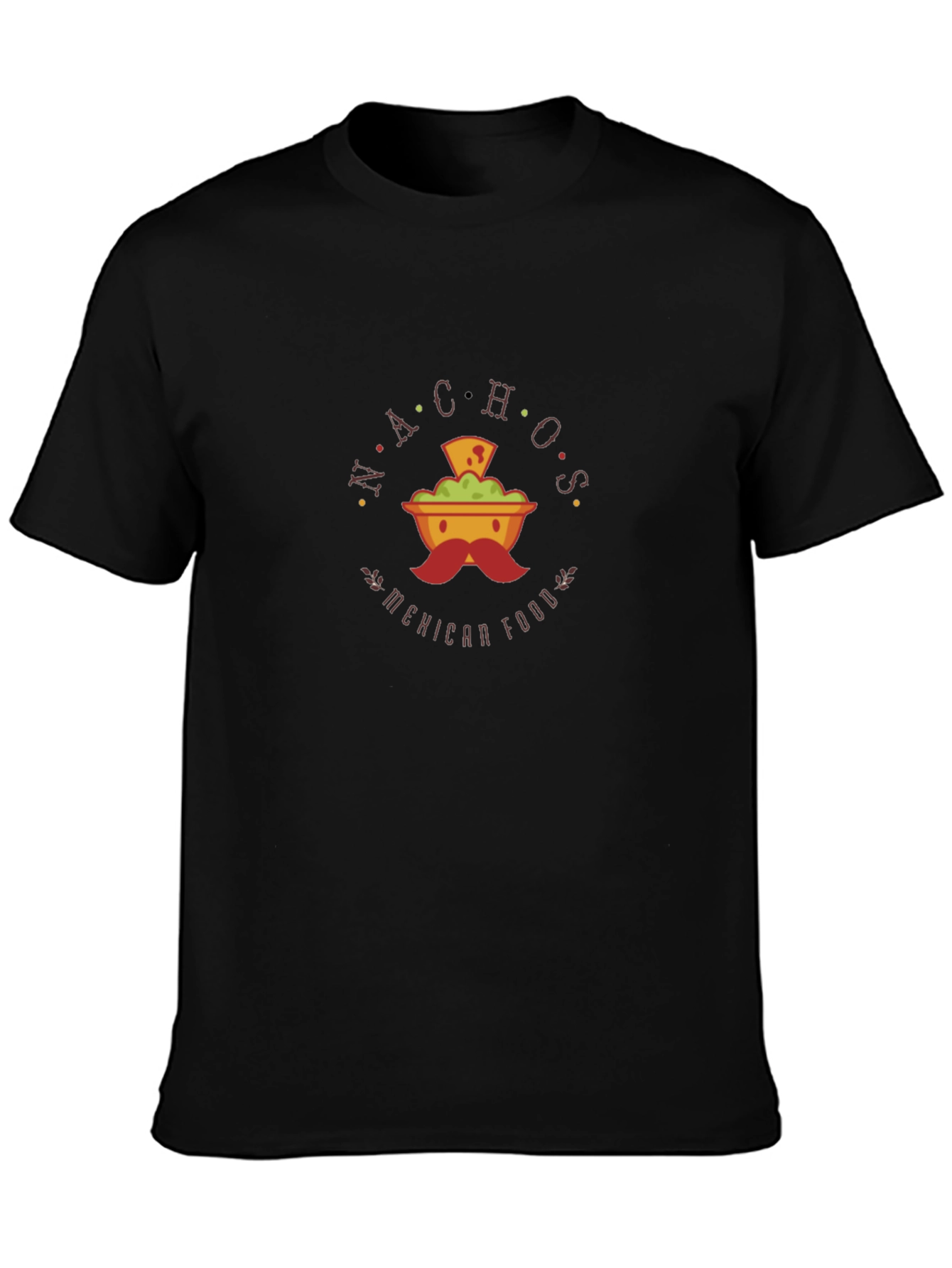 Camiseta Negra con Diseño de Nachos Mexicanos