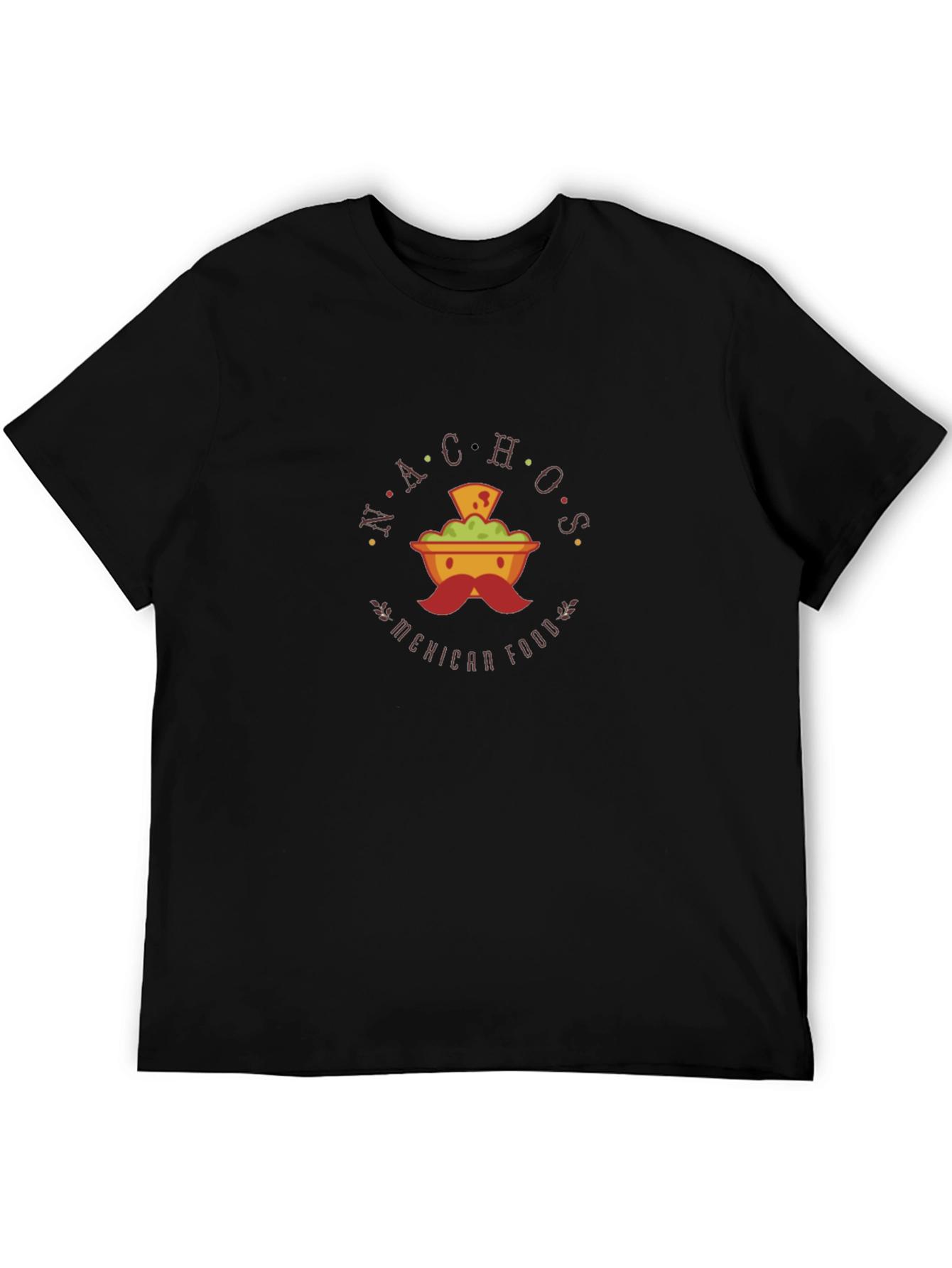 Camiseta Negra con Diseño de Nachos Mexicanos