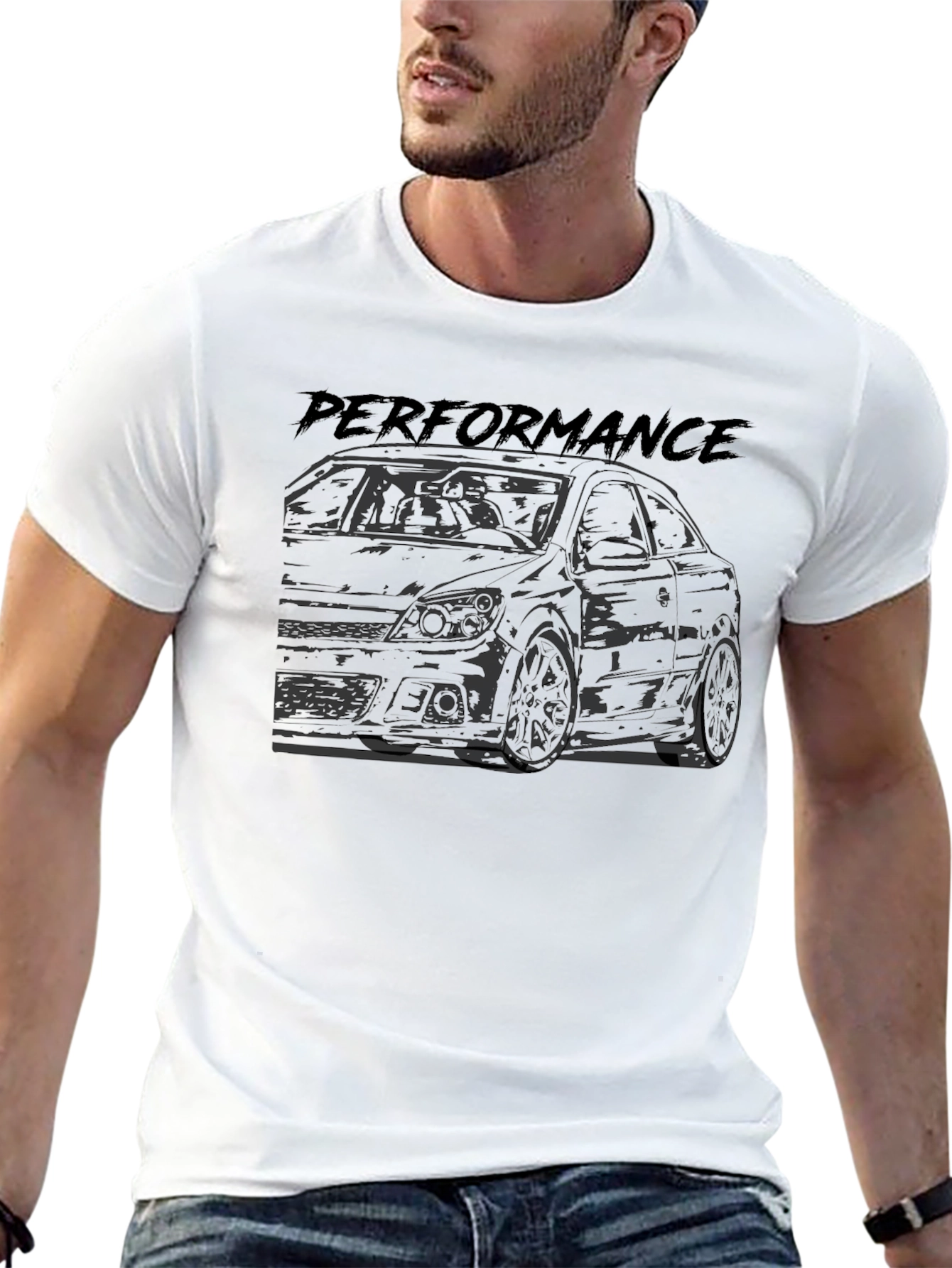 Camiseta Negra Performance Diseño de Coche