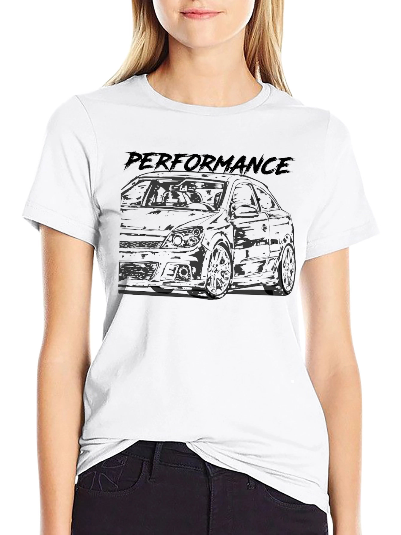 Camiseta Negra Performance Diseño de Coche
