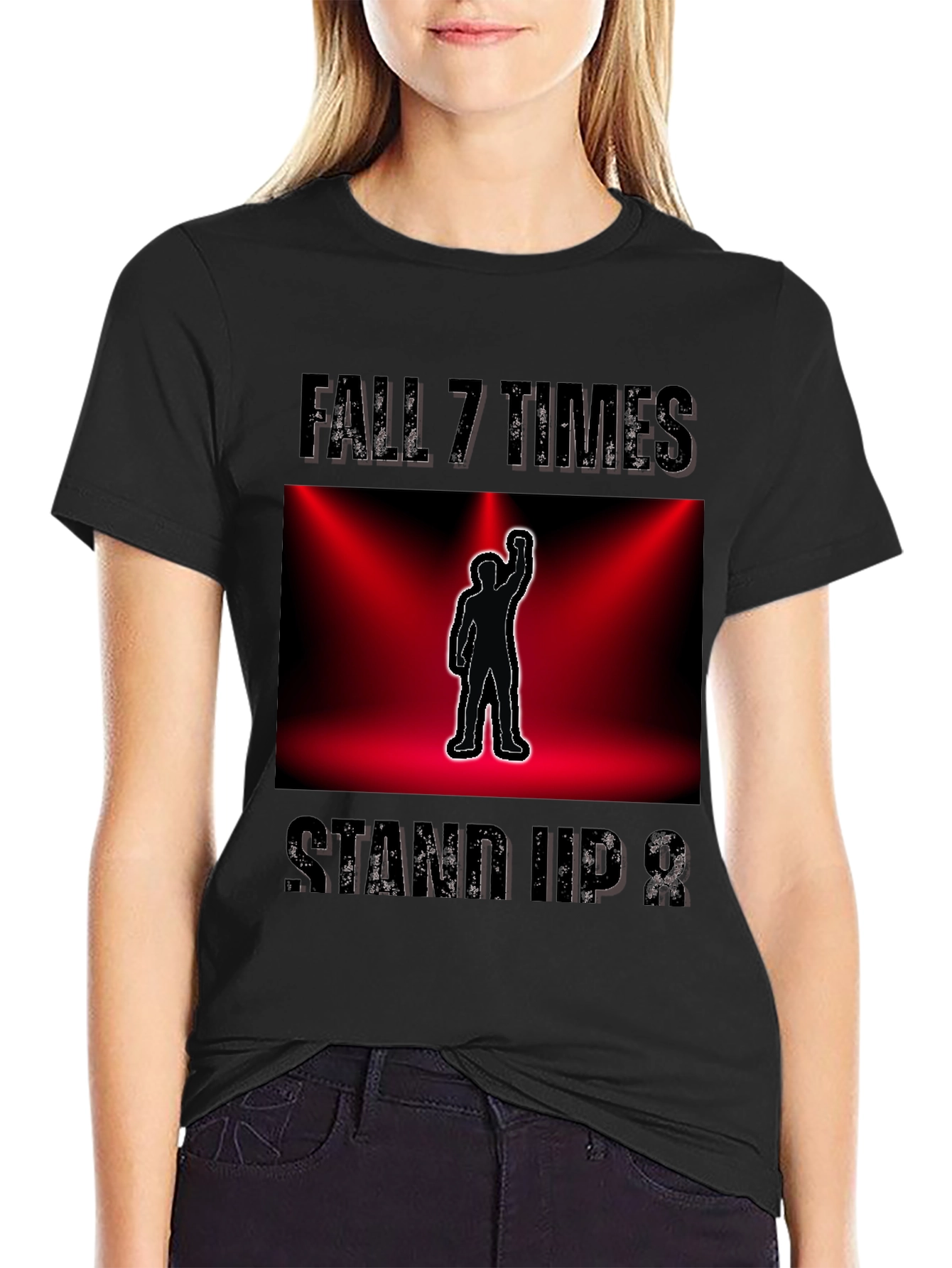 Camiseta motivacional - Fall 7 Times Stand Up 8