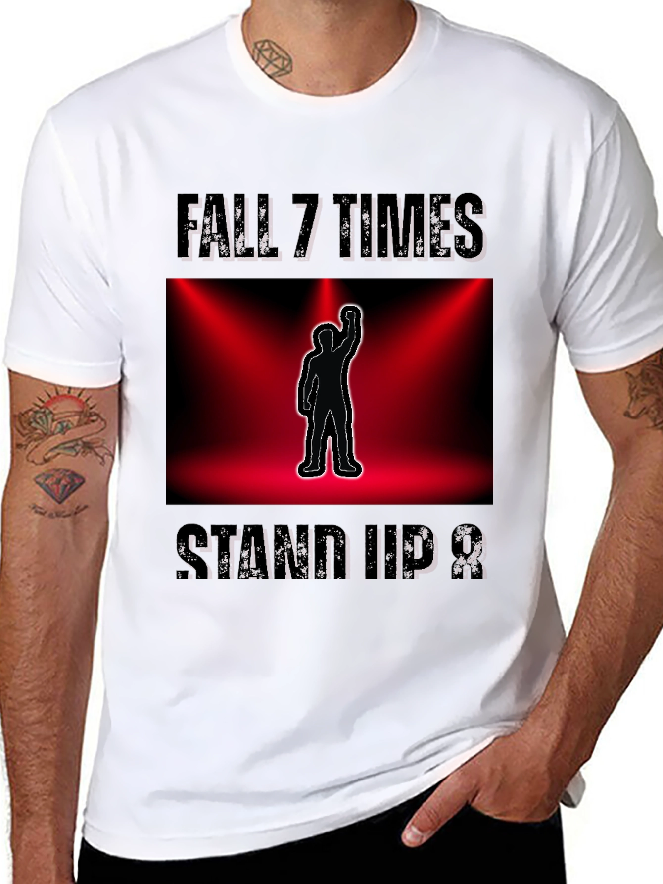 Camiseta motivacional - Fall 7 Times Stand Up 8