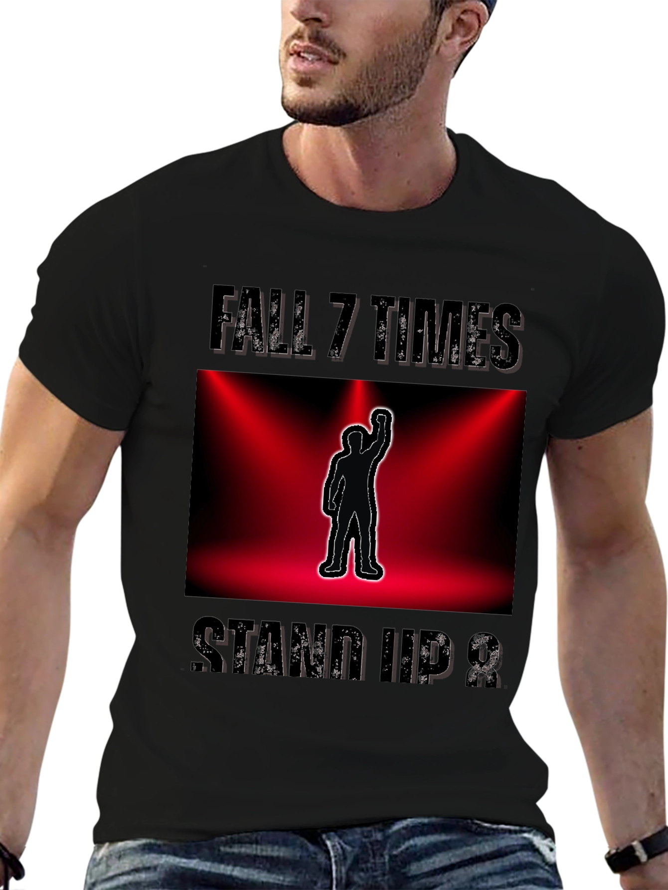 Camiseta motivacional - Fall 7 Times Stand Up 8