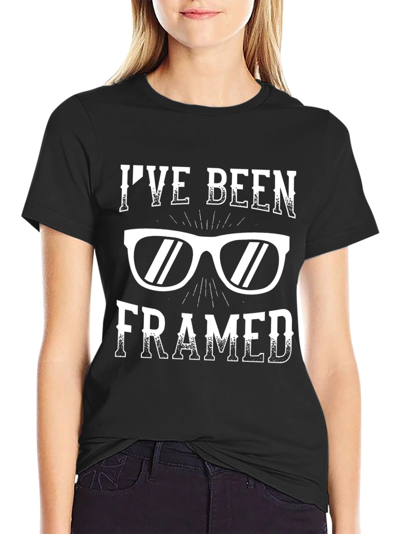 Camiseta Negra Humorística Ive Been Framed